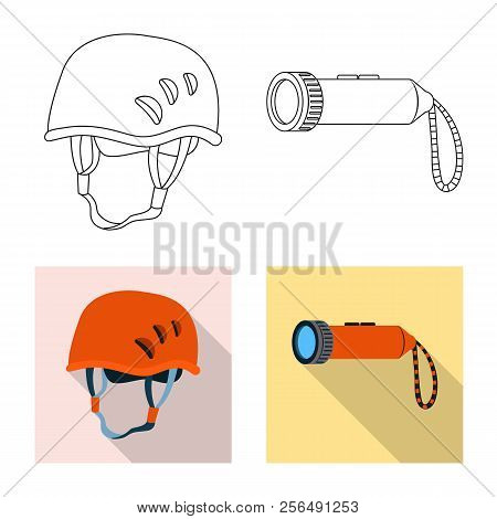Vector Illustration Of Alpinism And Peak Icon. Set Of Alpinism And Camp Stock Vector Illustration.