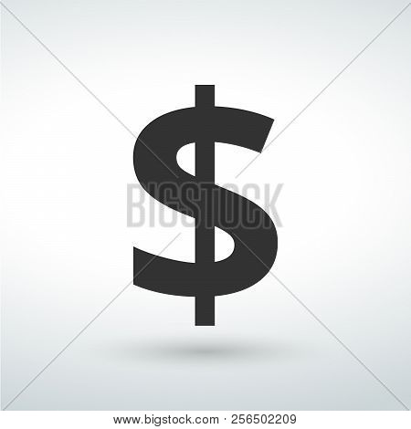 Dollar Sign Currency With Flat Shadow Vector Illustration