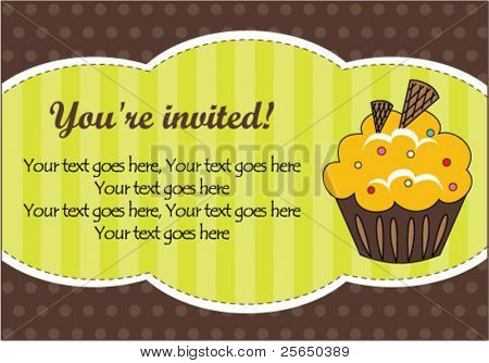 Invito cupcake verde