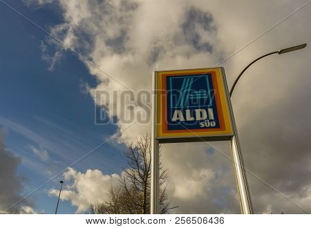 Boeblingen,germany - January 21,2018: Aldi It Is In Rudolf-diesel-strasse,not Far Away From The Park