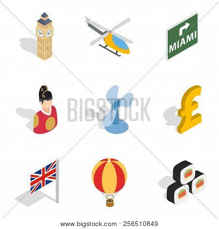 Junket Icons Set. Isometric Set Of 9 Junket Icons For Web Isolated On White Background