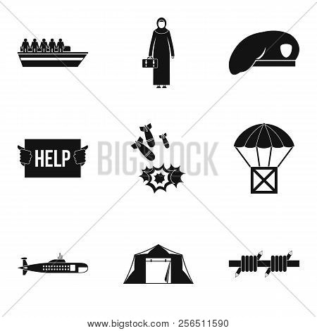 Collateral Damage Icons Set. Simple Set Of 9 Collateral Damage Icons For Web Isolated On White Backg