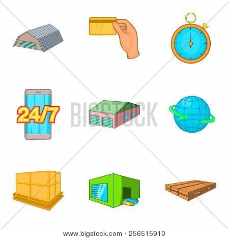 Repository Icons Set. Cartoon Set Of 9 Repository Icons For Web Isolated On White Background