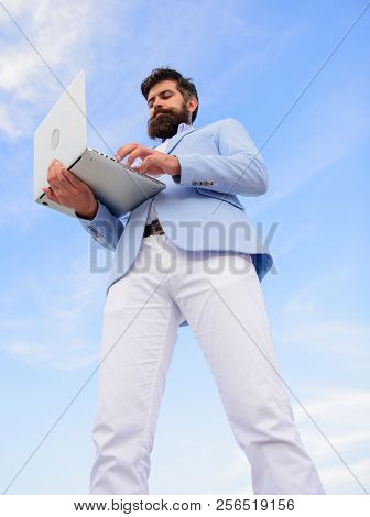 Guy Formal Suit Modern Technology Manager Entrepreneur. Modern Communications. Top Qualities Of Exce