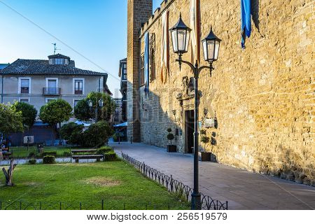 Olite Palace Square And Buildings Surrounding It. Navarre Spain
