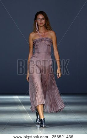 Kyiv, Ukraine - September 3, 2018: Model Presents A Creation By Designer Arutiunova During Ukrainian