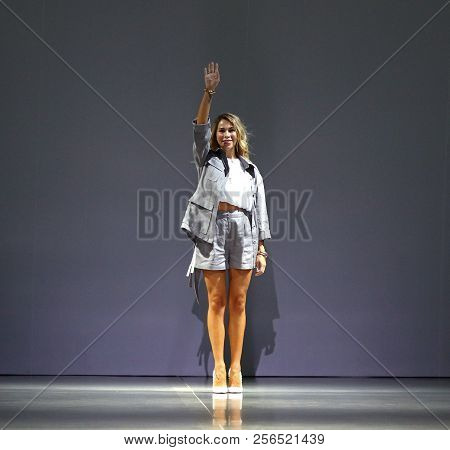 Kyiv, Ukraine - September 3, 2018: Designer Anna Arutiunova On A Catwalk During Her Fashion Presenta