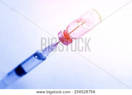 Vaccine Vial Dose Flu Shot Drug Needle Syringe,medical Concept Vaccination Hypodermic Injection Trea