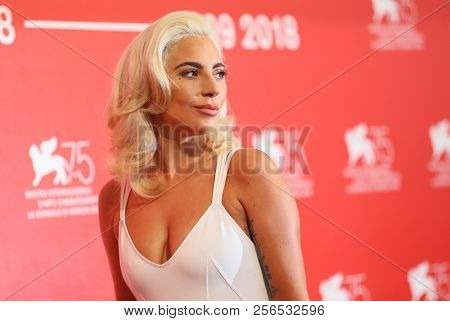 Lady Gaga attends 'A Star Is Born' photocall during the 75th Venice Film Festival at Sala Casino on August 31, 2018 in Venice, Italy.