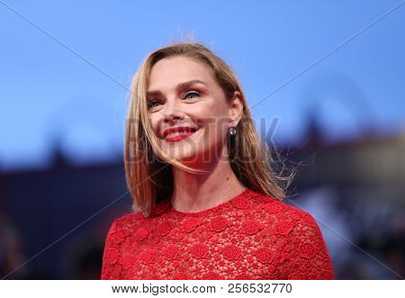 Fabrizia Sacchi walks the red carpet ahead of the 'Suspiria' screening during the 75th Venice Film Festival at Sala Grande on September 1, 2018 in Venice, Italy.