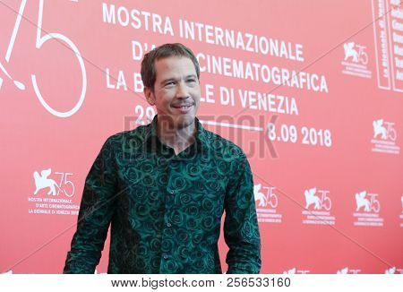  Reda Kateb attends 'Freres Ennemis (Close Enemies)' photocall during the 75th Venice Film Festival at Sala Casino on September 1, 2018 in Venice, Italy. 