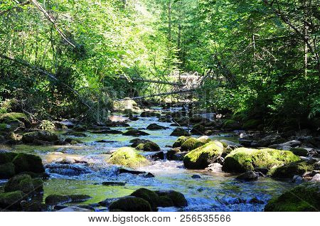 Cascade Of Waterfalls On The Third River. The Republic Of Gorny Altai. Siberia.