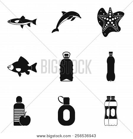Watershed Icons Set. Simple Set Of 9 Watershed Icons For Web Isolated On White Background
