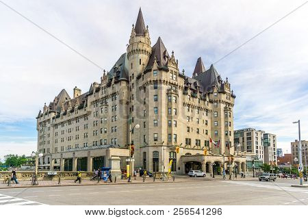 Ottawa,canada - June 24,2018 - View At The Chateau Of Laurier In Ottawa. Ottawa Is The Capital City 