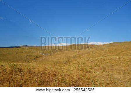Landscape Of A Hiking Trail Leading From Geghard To Sevaberd Via Azhdahak Volcano In Geghama Mountai