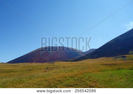 Landscape Of A Hiking Trail Leading From Geghard To Sevaberd Via Azhdahak Volcano In Geghama Mountai