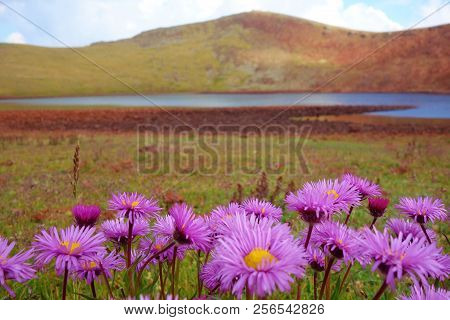 Hiking Trail Leading To The Top Of The Mount Azhdahak Which Is A Volcano With A Lake Inside In Gegha