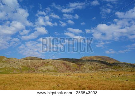 Landscape Between Azhdahak Volcano And Lake Akna In Geghama Mountains Full Of Volcanos, Armenia