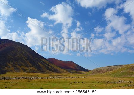 Landscape Between Azhdahak Volcano And Lake Akna In Geghama Mountains Full Of Volcanos, Armenia