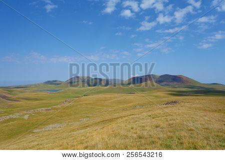 Landscape Between Azhdahak Volcano And Lake Akna In Geghama Mountains Full Of Volcanos, Armenia