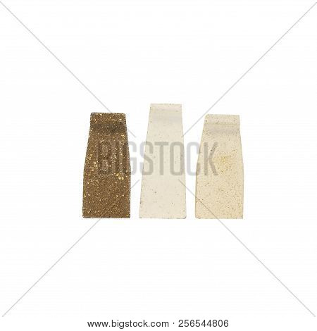 Fireproof products casting processing. Products for use in high modes, lining furnaces, foundry tracts, laboratory glassware,  isolated on white background.