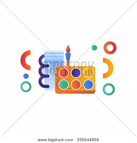 Album, Brush And Paint, Education Concept, School Supplies Vector Illustration On A White Background