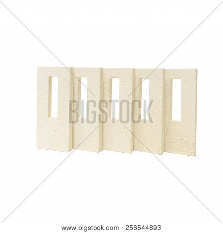 Fireproof products casting processing. Products for use in high modes, lining furnaces, foundry tracts, laboratory glassware,  isolated on white background.