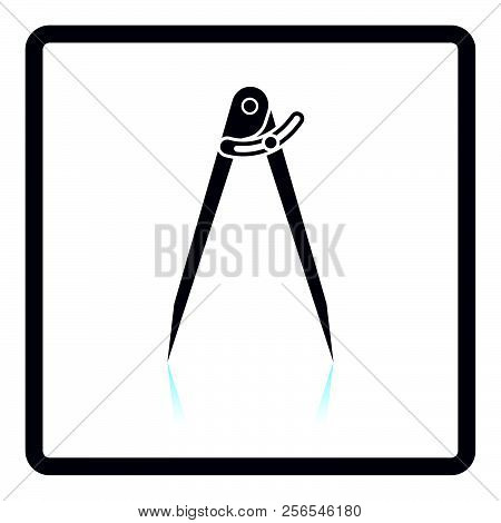 Compasses  Icon. Shadow Reflection Design. Vector Illustration.