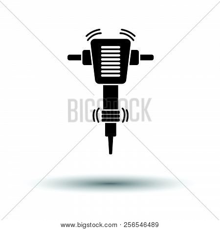 Icon Of Construction Jackhammer. White Background With Shadow Design. Vector Illustration.