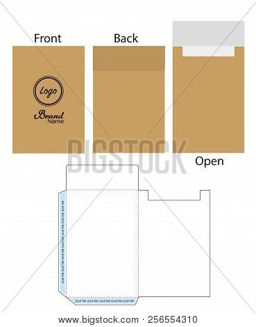 Envelope Die Cut Mock Up Template Vector
