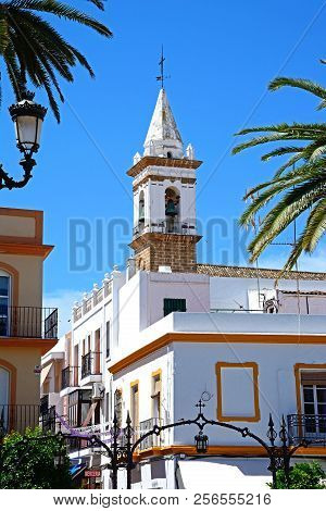 Ayamonte, Spain - June 11, 2017 - View From The Plaza De La Laguna Towards A Street Corner With The 