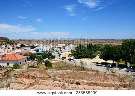 Castro Marim, Portugal - June 11, 2017 - Elevated View Of The Town With Views Towards The Olive Grov
