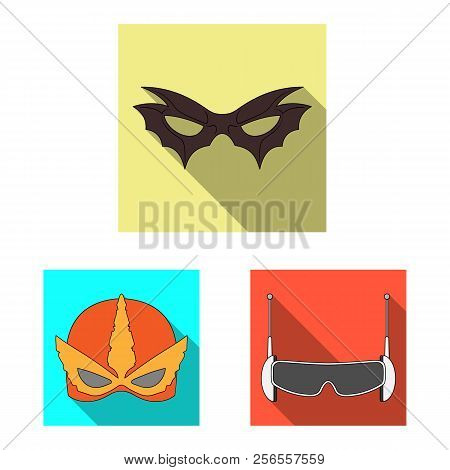 Vector Illustration Of Hero And Mask Sign. Collection Of Hero And Superhero Stock Vector Illustratio