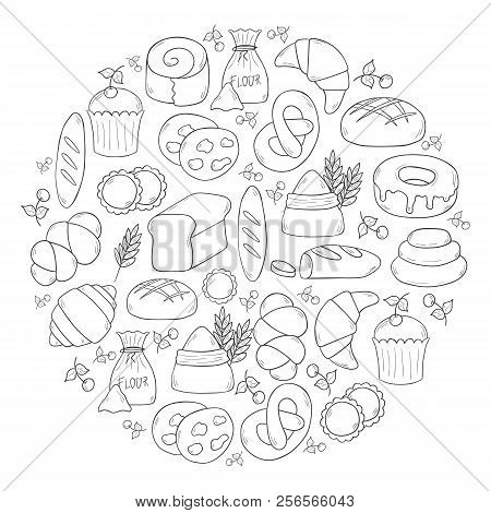 Vector Cartoon Pastry Bakery Shop