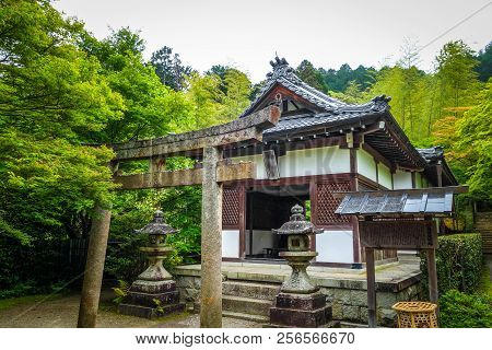 Jojakko-ji Shrine Temple In Arashiyama Bamboo Forest, Kyoto, Japan