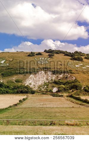 The Fovant Badges Are A Set Of Regimental Badges Cut Into A Chalk Hill, Fovant Down, Near Fovant, In