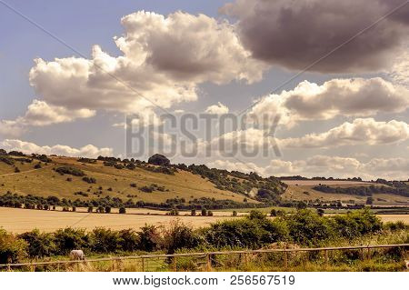 The Fovant Badges Are A Set Of Regimental Badges Cut Into A Chalk Hill, Fovant Down, Near Fovant, In