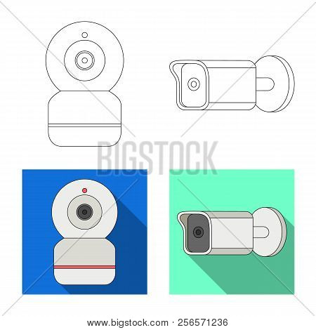 Vector Design Of Cctv And Camera Icon. Collection Of Cctv And System Vector Icon For Stock.