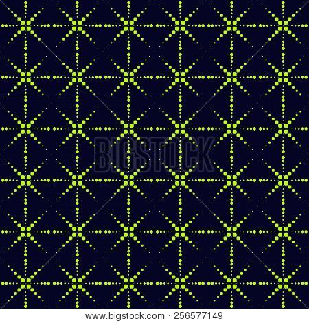Vector Abstract Seamless Pattern With Dots, Sparkles, Fireworks, Cross Lines. Extreme Sport Style, U