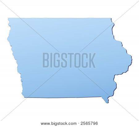 Iowa(USA) kort fyldt med lys blå Gradient