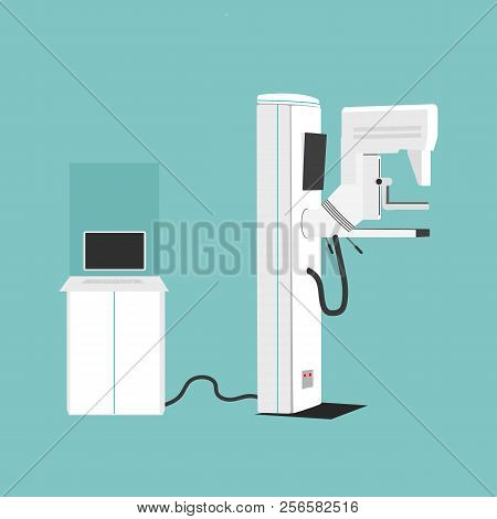 Mammography Machine Vector Illustration. Woman S Diagnostics And Health Concept.