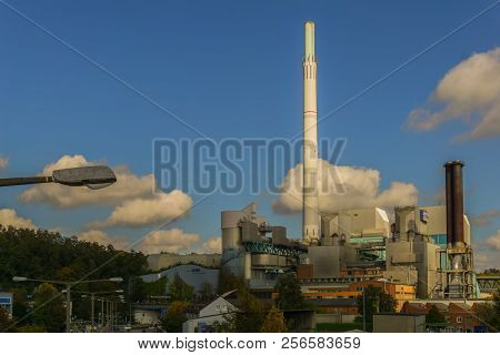 Stuttgart-mÜnster, Germany - October 1, 2017: Enbw This Is The Residual-refuse-fired Thermal Power P