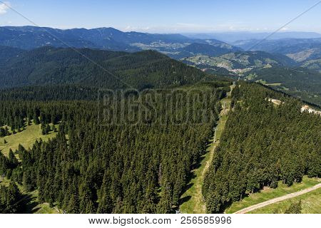 Amazing Landscape Of Rhodope Mountains From Snezhanka Tower Near Ski Resort Pamporovo, Smolyan Regio