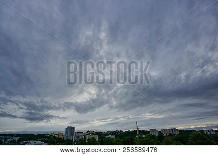 A Cloudy Evening Sky Above A Part Of Boeblingen