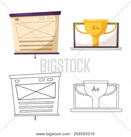 Vector Illustration Of Education And Learning Icon. Collection Of Education And School Vector Icon F