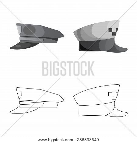 Vector Design Of Headwear And Cap Symbol. Collection Of Headwear And Accessory Vector Icon For Stock