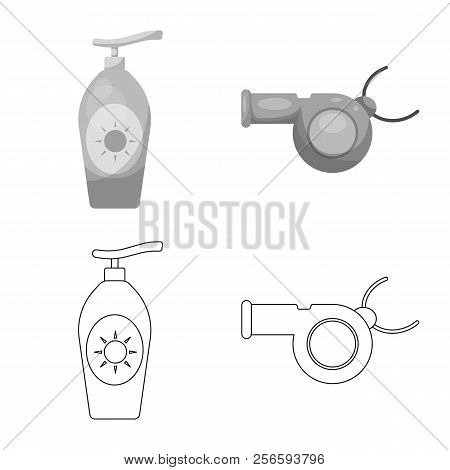 Vector Illustration Of Pool And Swimming Sign. Set Of Pool And Activity Stock Vector Illustration.