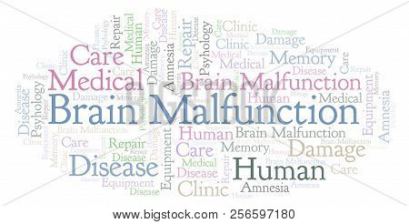 Brain Malfunction Word Cloud. Wordcloud Made With Text Only.