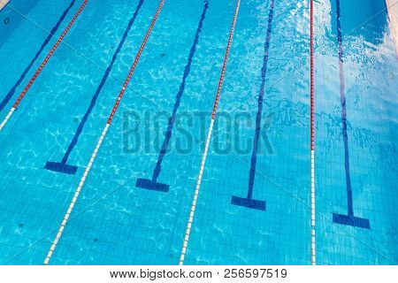 Swimming pool with empty lanes