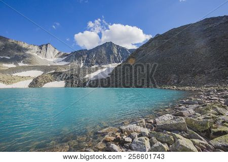 Upper Akchan Lake. Mountain Altai Landscape